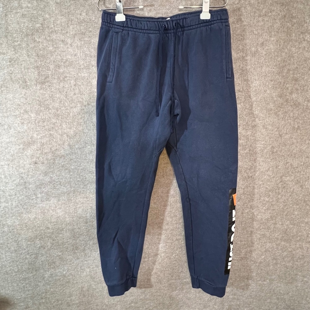 Nike Just Do It Sweatpants Mens Large Navy Blue Fleece Graphic Joggers Gorpcore